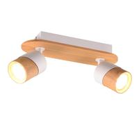 Trio Lighting Aruni downlight made of wood, 2-bulb white