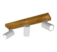 Spot Light White Marley 3 Bar Matt & Natural Wood Trio 812400331