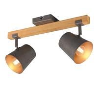 Spot Light Wood Bell 2 Bar Natural Antique Nickel & Gold Trio 801900267