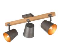 Spot Light Wood Bell 3 Bar Natural Antique Nickel & Gold Trio 801900367