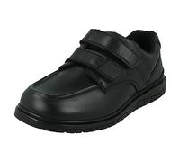 Spot On Boys Double Strap Black Leather School Shoes N1152 - Black Leather - UK Size 5 - EU Size 38 - US Size 6