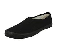 Spot On Childrens Unisex Slip On Plimsolls Gusset Plims - Black Textile - UK Size 2 - EU Size 34 - US Size 3
