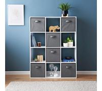 Spot On Dealz 12 Cube Storage Unit Book Case Wooden Storage Cabinets Book Shelf