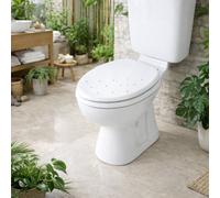 Spot On Dealz 18" Diamante Toilet Seat White Mdf Durable And Stylish