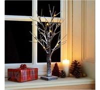 Spot On Dealz 2 Ft Snowy Twig 24 Warm White Led Lights With Flat Square Base Garden Ornaments For Home Xmas Decoration Indoor Or Outdoor