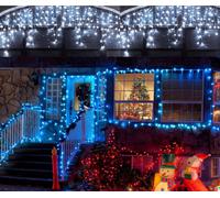 Spot On Dealz 360 Led Snowing Icicle Christmas Lights Cool White 8 Function Mains Powered Xmas Decorations For Indoor Outdoor Use