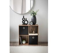 Spot On Dealz 4-Cube Organizer With 2 Fabric Bins Small Bookshelf Storage Rack Toy Organizer