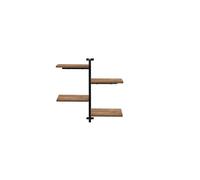 Spot On Dealz 4 Tier Vertical Black Floating Decorative Hanging Shelf With Mdf Wood Rustic Shelves And Metal Wire Frame