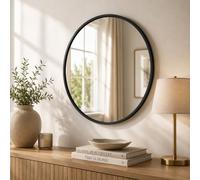 spot on dealz 40cm Black Wall Mirror for Living Room, Bedroom & Hallway - Decorative Modern Home Accent Mirror