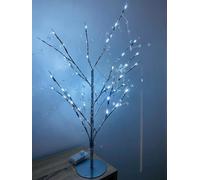Spot On Dealz 48 Led Twig Tree With Lights Indoor Christmas Decorations Home Pre-Lit Jewelled Lighting Decoration Ornament Festive Decor Silver