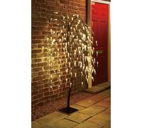 Spot On Dealz 5 Ft Weeping Willow Tree For Garden Solar Powered Outdoor Decorations 240 Led Lights