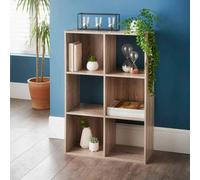 Spot On Dealz 6 Cubes Wooden Oak Small Cube Storage Unit Wooden Bookcase