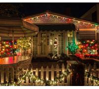 Spot On Dealz 720 Led Icicle Christmas Lights 8 Functions, Multi-Color Indoor Outdoor Decoration For Home, Garden, And Festive Events