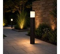 SPOT ON DEALZ 79cm Solar Rattan Outdoor Floor Lamp with 6 Micro LED Garden Lights in Brown SPOT ON DEALZ Brown