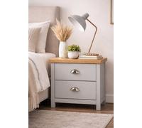 Spot On Dealz Bedside Cabinet Light Grey Chest Of 2 Drawers With Wooden Top Small Table For Bedroom Modern Slim Side Storage