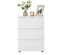 Spot On Dealz Bedside Cabinet White Chest Of Drawers Small Bed Side Table For Bedroom 3 Drawer Modern Slim Side Storage Display