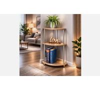 Spot On Dealz Corner Shelf Unit 3 Tier Oak Finish Corner Shelving Storage Shelves Small Bookshelf Free Standing Stainless Steel Legs