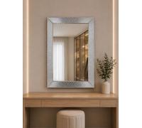 spot on dealz Glitter Mirror for Wall, Decorative Rectangular Wall Mirror with Sparkle Frame, Clear Reflective Glass for Bedroom, Hallway, Dressing Room, 60 x 40 cm