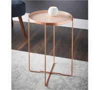 Spot On Dealz Round Side End Table Blush Removable Coffee Tray Table With Copper Legs Small Side Table