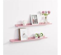 SPOT ON DEALZ Set of 2 Blush 48CM Floating Wall Shelves Wooden Display Storage Unit in Pink SPOT ON DEALZ Pink