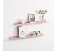 SPOT ON DEALZ Set of 2 Blush Floating 80CM Wall Shelves Wooden Display Bookshelf in Pink SPOT ON DEALZ Pink