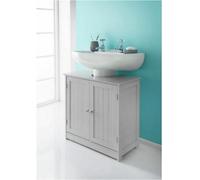 Spot On Dealz Under Sink Storage Bathroom Cabinets Free Standing Grey Wooden Furniture Sets Cupboard Unit With 2 Doors