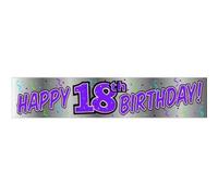 Spot On Gifts 18Th Banner Purple/grey (One Size)