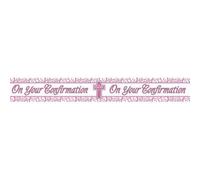Spot On Gifts On Your Confirmation Banner Pink/white (One Size)