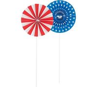 Spot On Gifts Patriotic Paper Handheld Decorations (Pack Of 2) Red/blue/white (One Size)