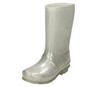 Spot On Girls Glitter Wellingtons X1253#C - Silver PVC - UK Size 1 - EU Size 33 - US Size 2