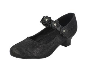 Spot On Girls Glittery Mid Heel Party Shoes