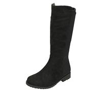 Spot On Girls Mid Heel Calf Boots H5083 - Black Microfibre - UK Size 2 - EU Size 34 - US Size 3