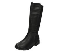 Spot On Girls Mid Heel Calf Boots H5083 - Black Synthetic - UK Size 2 - EU Size 34 - US Size 3