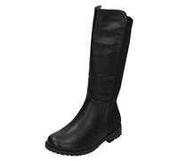 Spot On Girls Mid Heel Calf Boots H5083 - Black Synthetic - UK Size 13 - EU Size 32 - US Size 1