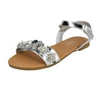 Spot On Girls Sequin Flower Trim Sandals H0R270