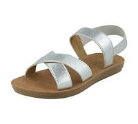 Spot On Girls Slingback Sandals H0351 - Silver Elastic - UK Size 13 - EU Size 32 - US Size 1
