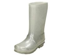 Spot On Girls Spot On Glitter Wellingtons X1253#C - Silver - UK 12 Child