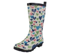 Spot On Girls Spot On Heart Print Boot - Blue - UK 10 Child