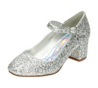 Spot On Girls Spot On Heeled Sparkly Dolly Shoes H3057 - Silver - UK 13 Child