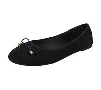 Spot On Ladies Ballerinas F80465 - Black Microfibre - UK Size 3 - EU Size 36 - US Size 5
