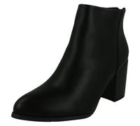 Spot On Ladies Block Heel Ankle Boots with Back Zip F51233 - Black - UK 4