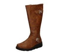 Spot On Ladies Buckle Detailed Wide Fit Knee High Boots - F5R1202