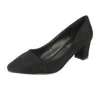 Spot On Ladies Court Shoes - Black Microfibre - UK Size 6 - EU Size 39 - US Size 8