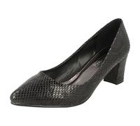 Spot On Ladies Court Shoes - Black Snake Print - UK Size 5 - EU Size 38 - US Size 7