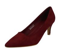 Spot On Ladies Court Shoes F90129 - Burgundy Microfibre - UK Size 4 - EU Size 37 - US Size 6