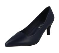 Spot On Ladies Court Shoes F90129 - Navy Synthetic - UK Size 5 - EU Size 38 - US Size 7
