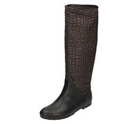 Spot On Ladies Crocodile Style Wellington Boots - Brown Synthetic - UK Size 5 - EU Size 38 - US Size 7
