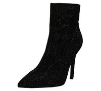 Spot On Ladies Diamante Covered High Heel Ankle Boots F51231 - Black - UK 6