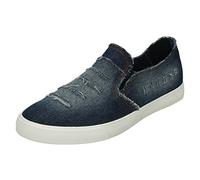 Spot On Ladies Distressed Denim Slip On Pumps - Dark Blue Denim - UK Size 5 - EU Size 38 - US Size 7