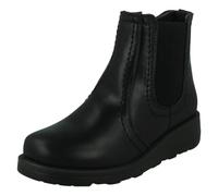 Spot On Ladies Extra Wide Ankle Boots F4474 - Black Synthetic - UK Size 5 - EU Size 38 - US Size 7